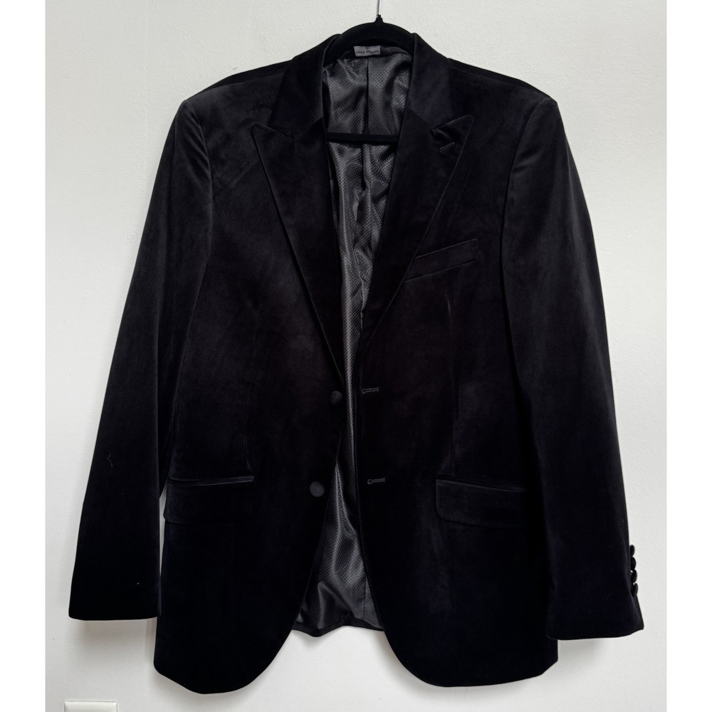 Mazari Men's‎ Black Velvet Sport Coat Blazer Jacket 42" Stretch Armhole Classic